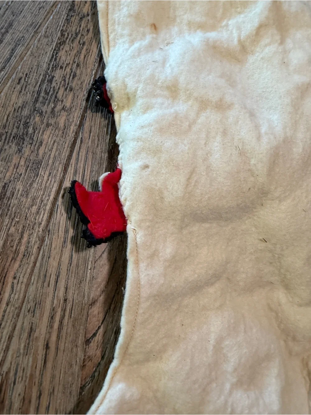 1950s Handmade Felt Sequin Santa Christmas Stocking 3D Padded Folk Art MCM